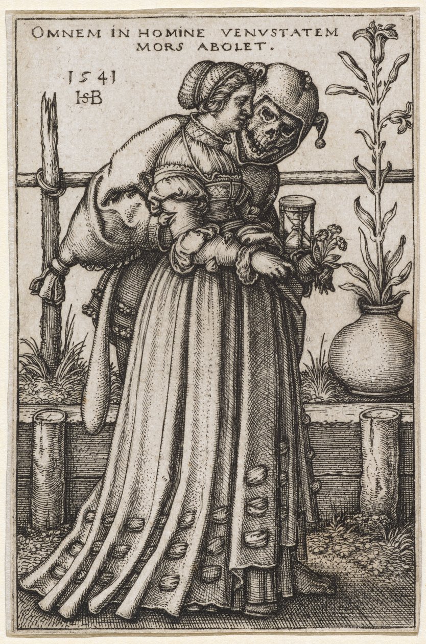 A hölgy és a halál, 1541 (rézmetszet) alkotó: Hans Sebald Beham