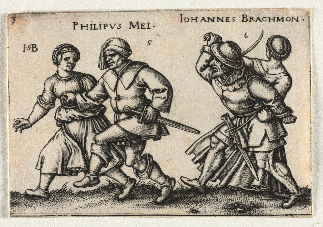 A parasztlakodalom vagy a tizenkét hónap: 5-Philipus Mei 6-Johannes Brachmon alkotó: Hans Sebald Beham