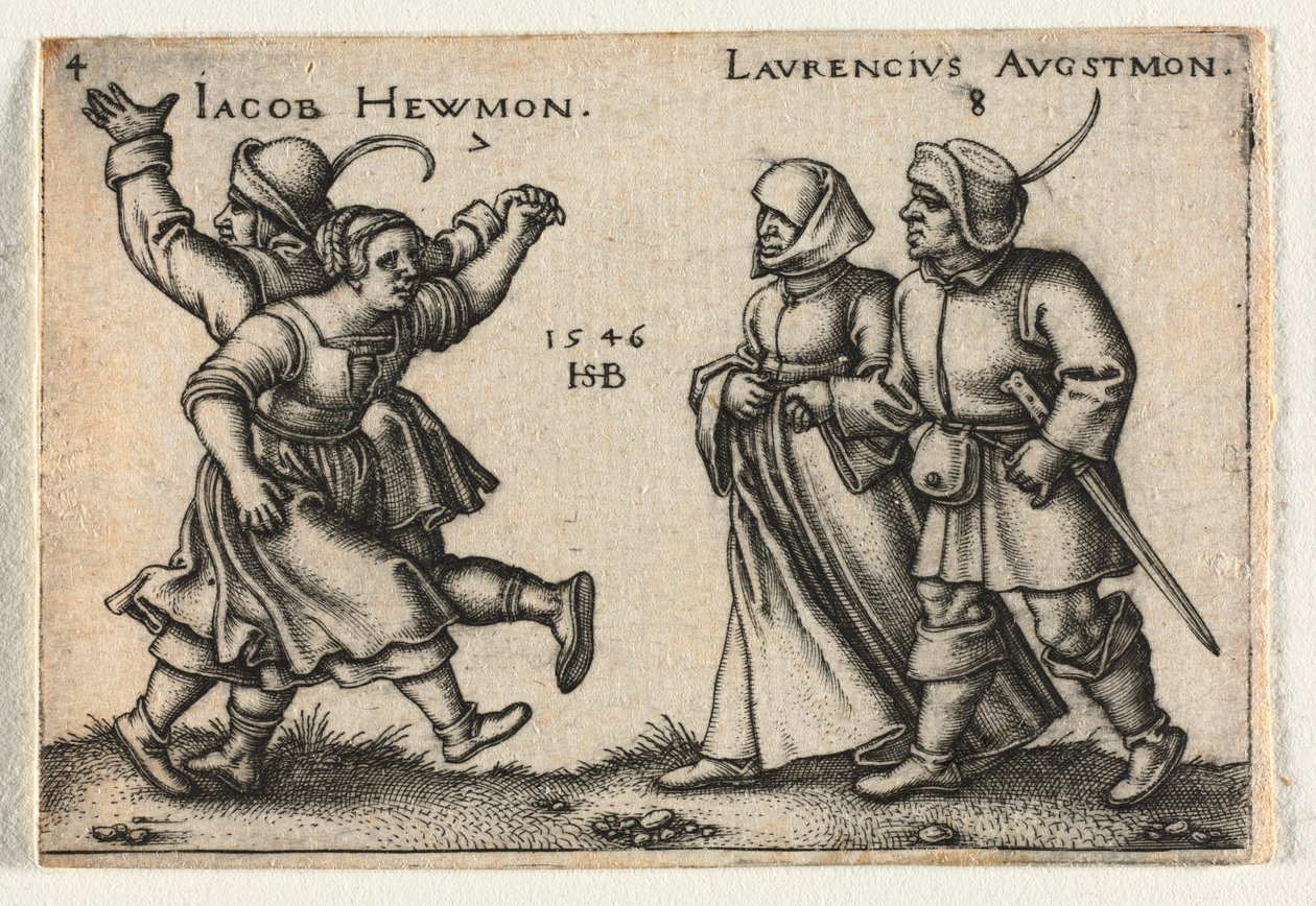 A parasztlakodalom vagy a tizenkét hónap: 7 Jacob Hewmon 8-Laurencius Augstmon alkotó: Hans Sebald Beham