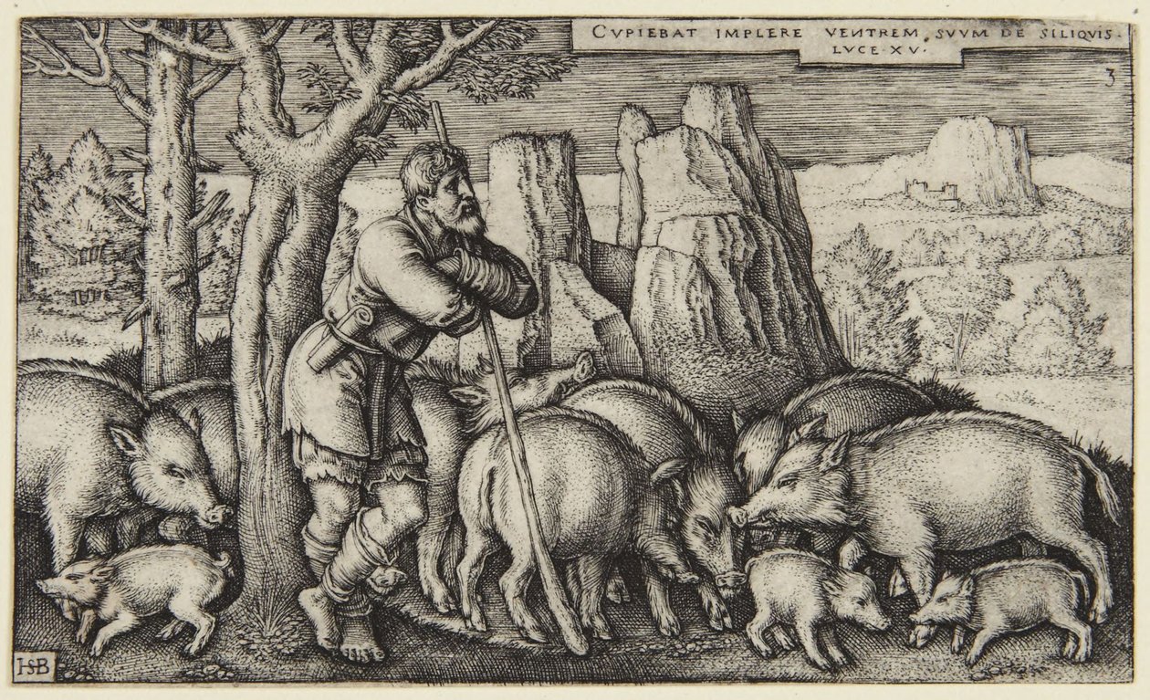 A tékozló fiú III: fiú a disznók között alkotó: Hans Sebald Beham
