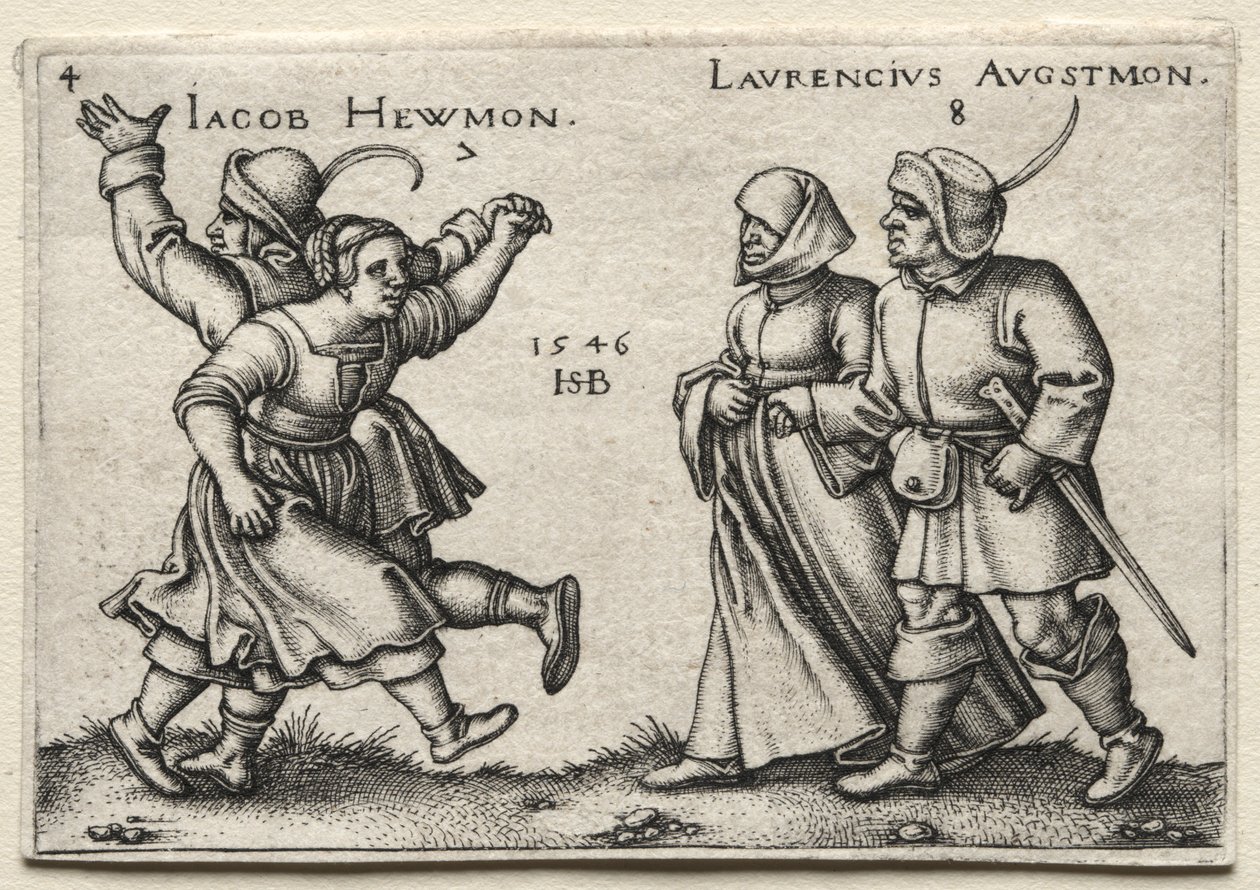 A falusi esküvő: Jacob Hewmon Lawrencius Augstmon, 1546. alkotó: Hans Sebald Beham