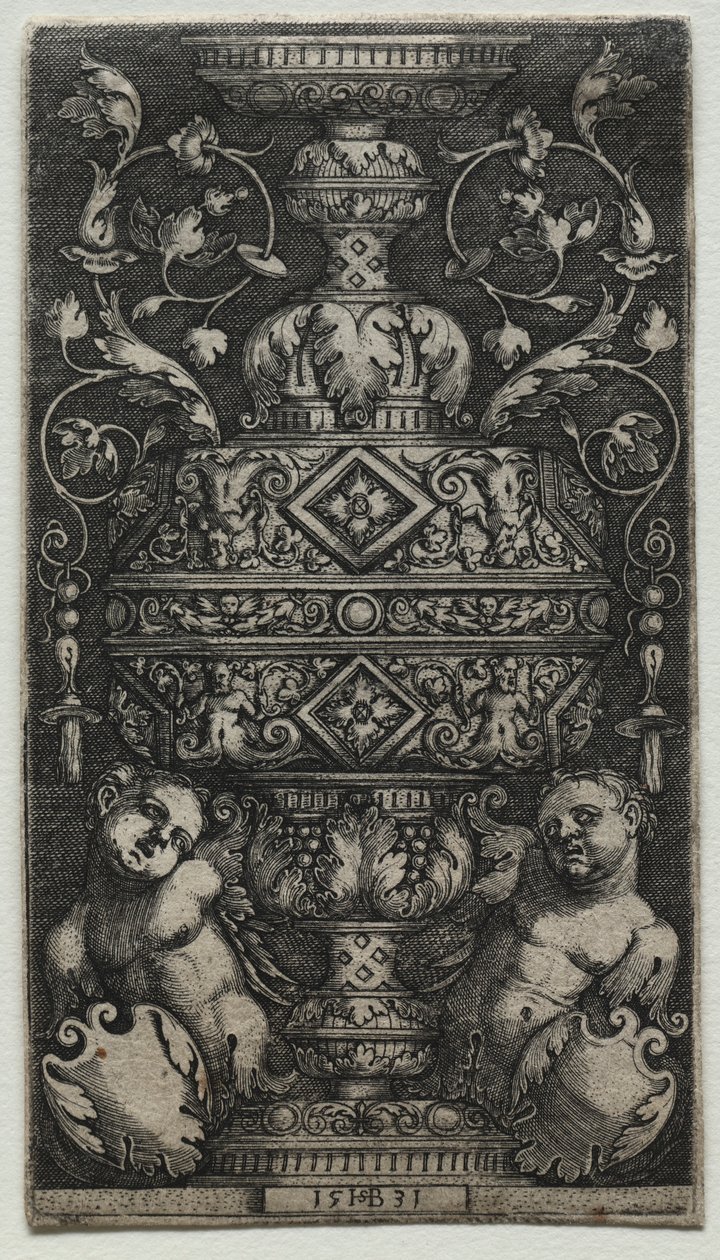 Gyermekekkel díszített váza, 1531. alkotó: Hans Sebald Beham