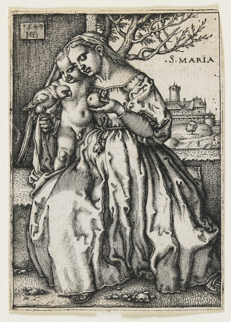 Szűz és gyermek papagájjal, 1549 alkotó: Hans Sebald Beham