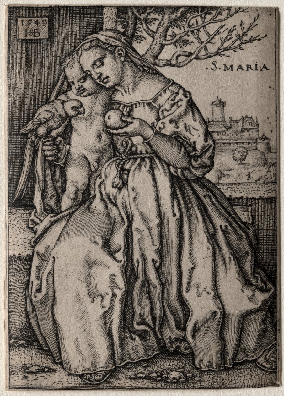 Szűz a papagájjal, 1549. alkotó: Hans Sebald Beham