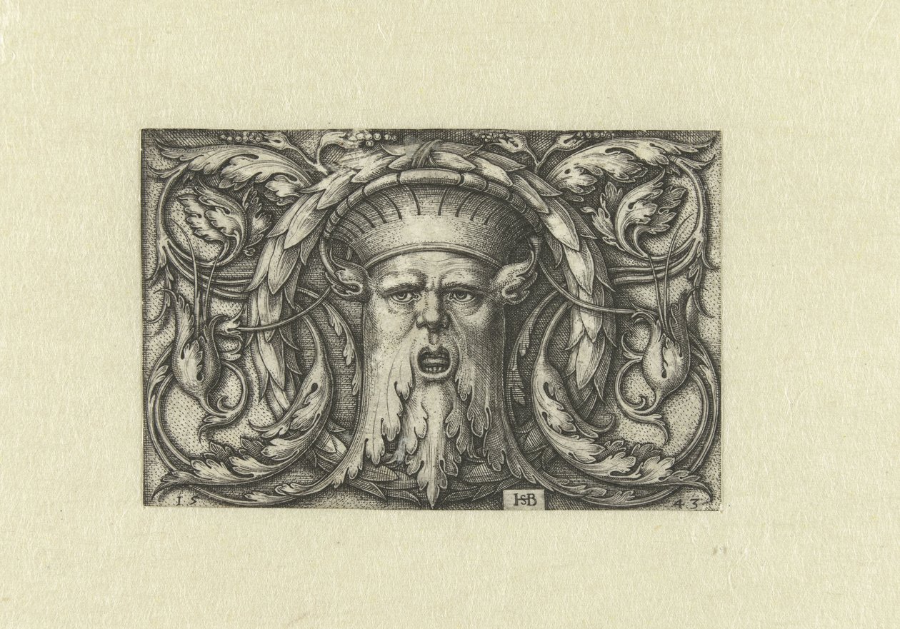 Felületi dekoráció. Maszk koronával alkotó: Hans Sebald Beham
