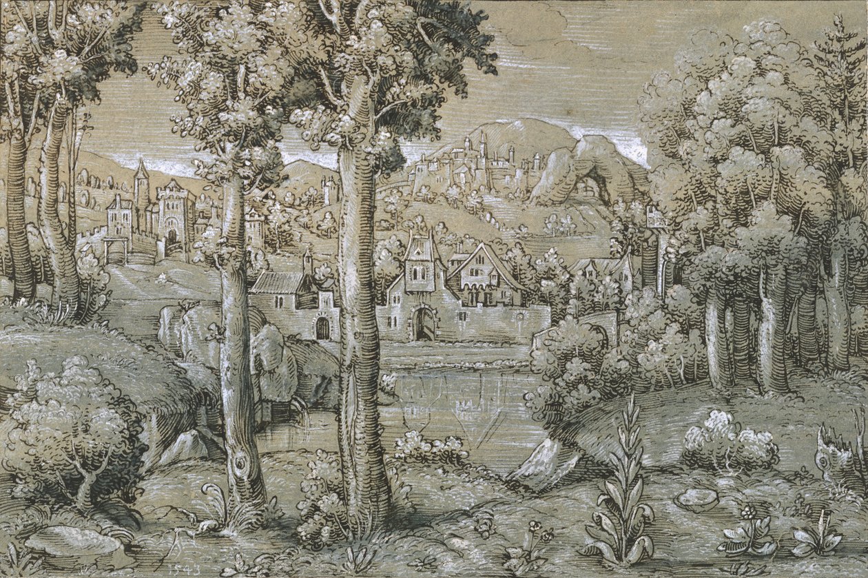 Képzelt táj, 1543. alkotó: Hans Sebald Lautensack