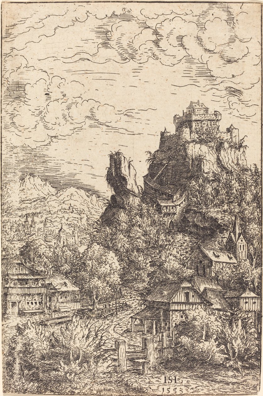 Táj kastélyral, 1553. alkotó: Hans Sebald Lautensack