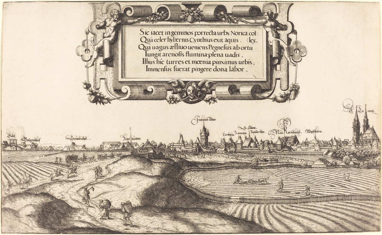 Nürnberg keleti nézete [bal oldali rész], 1552. alkotó: Hans Sebald Lautensack