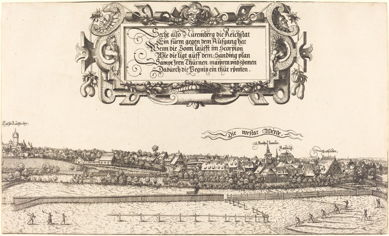 Nürnberg keleti nézete [jobb oldali rész], 1552. alkotó: Hans Sebald Lautensack