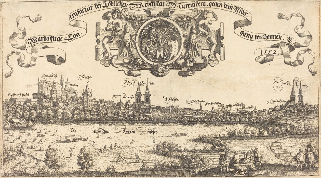 Nürnberg kilátása nyugat felől [középső rész], 1552. alkotó: Hans Sebald Lautensack