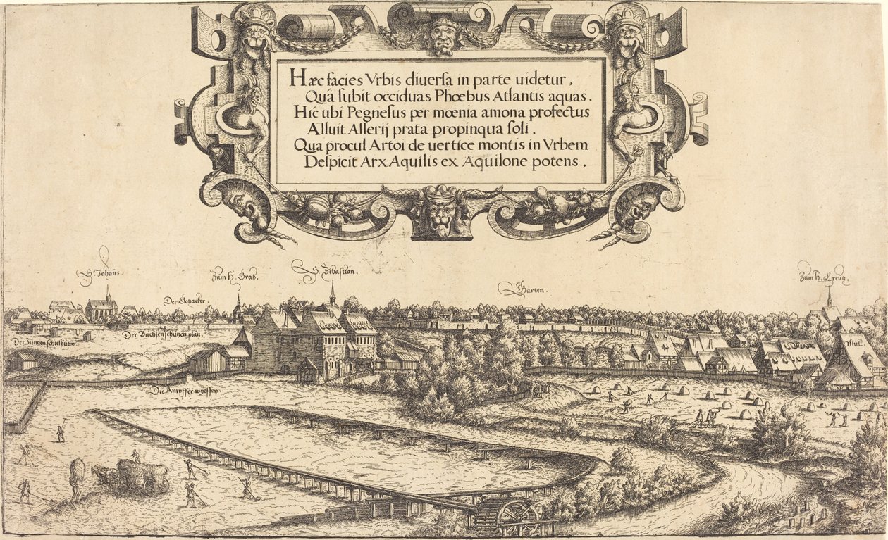 Nürnberg nyugati nézete [bal oldali rész], 1552. alkotó: Hans Sebald Lautensack