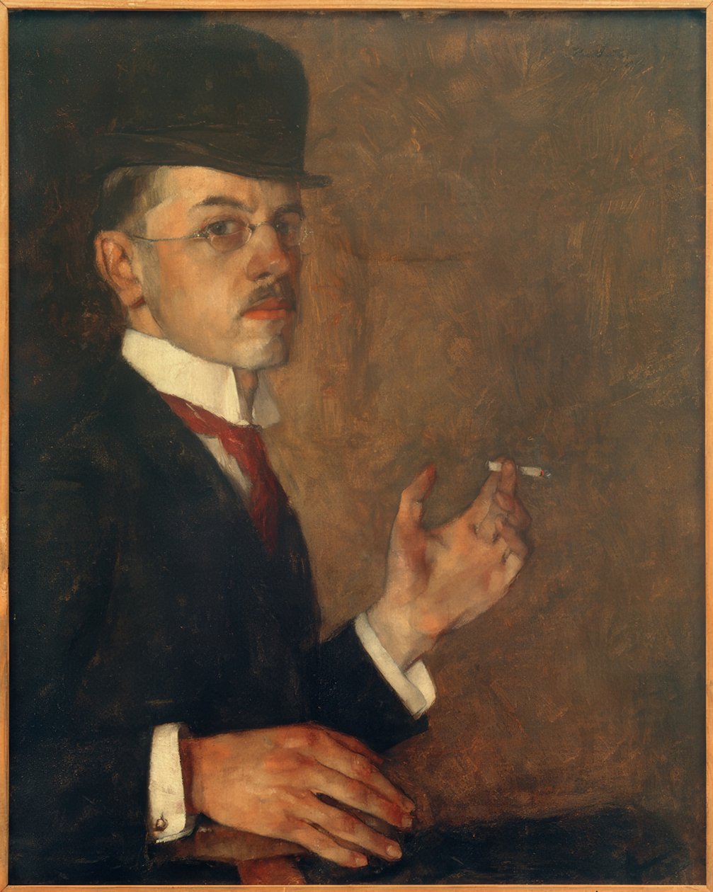 Önarckép cigarettával alkotó: Hans Sutter