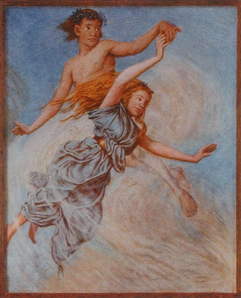 Augusztus, 1910 körül Lipcsében megjelent „Festkalender” illusztráció (színes litó) alkotó: Hans Thoma