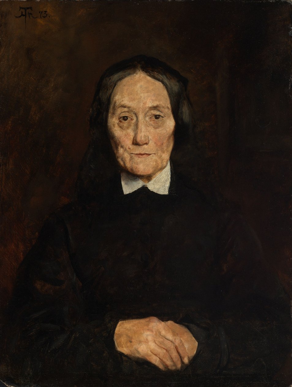 Scholderer asszony portréja alkotó: Hans Thoma
