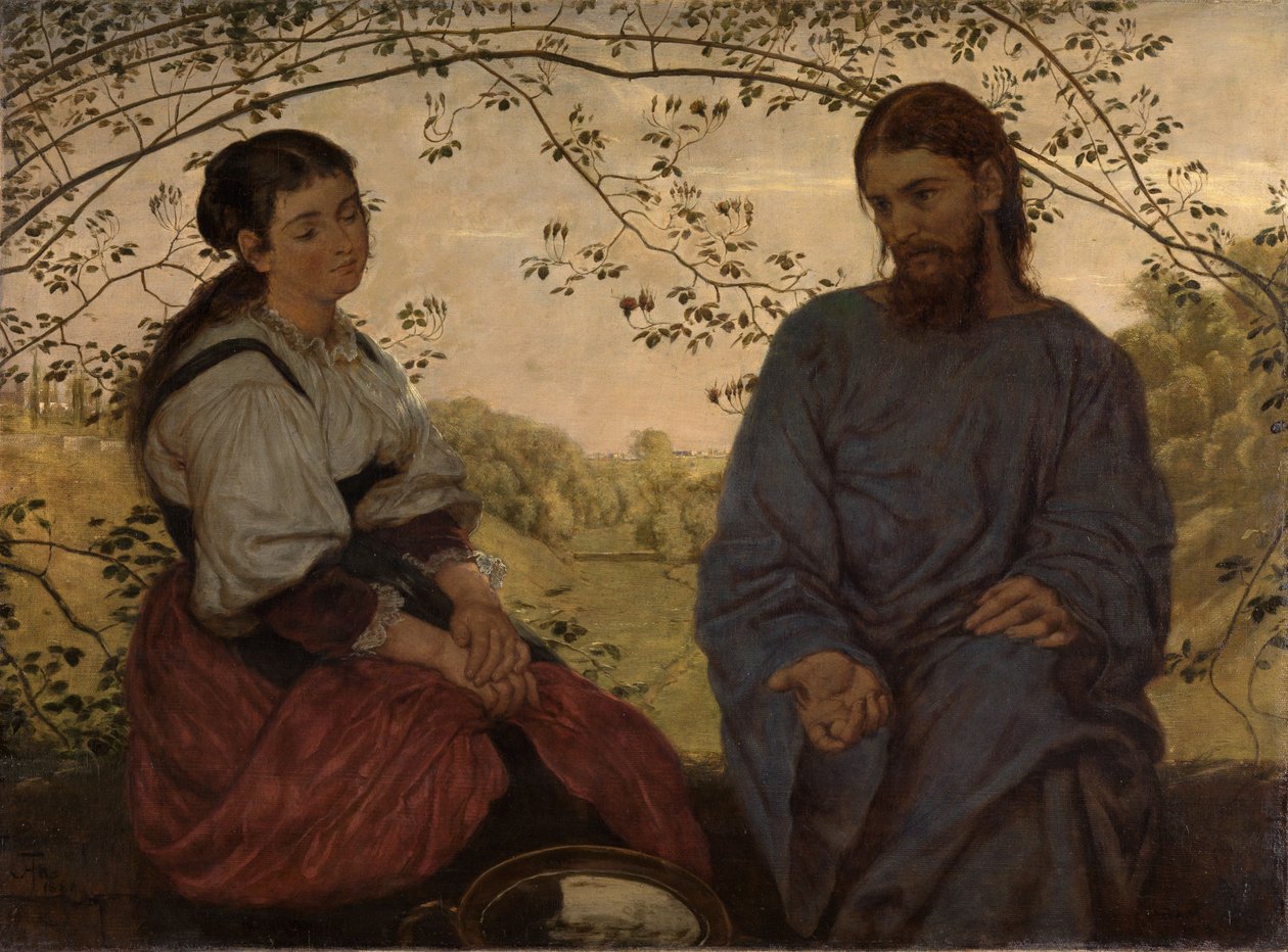 Krisztus és a szamáriai asszony alkotó: Hans Thoma