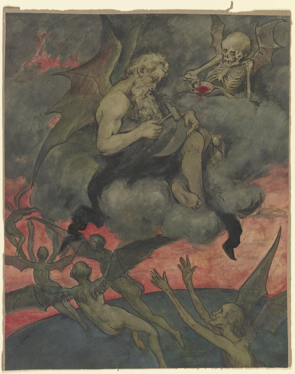 Chronos megélezi a kaszát alkotó: Hans Thoma