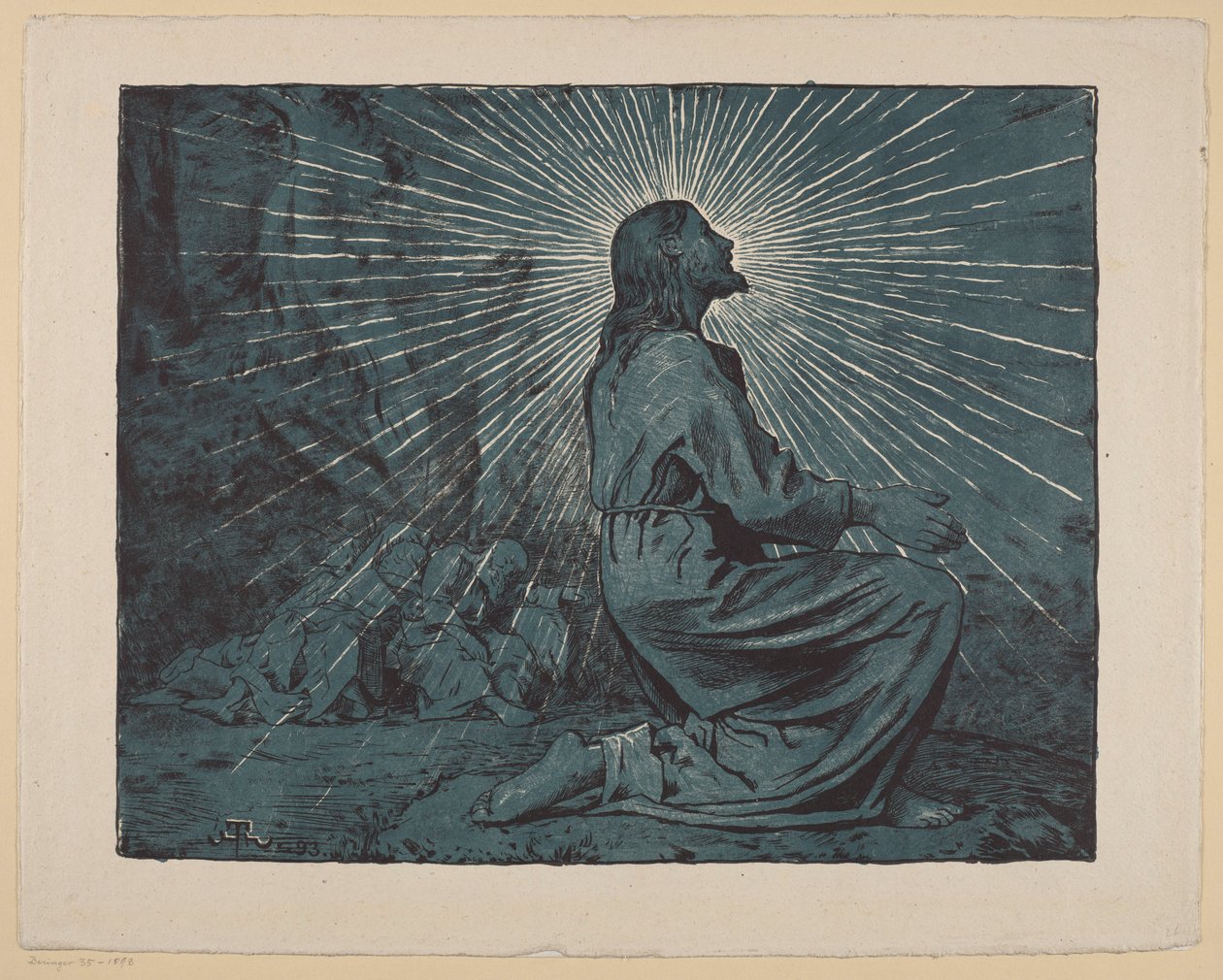Krisztus imádkozik az Olajfák hegyén alkotó: Hans Thoma