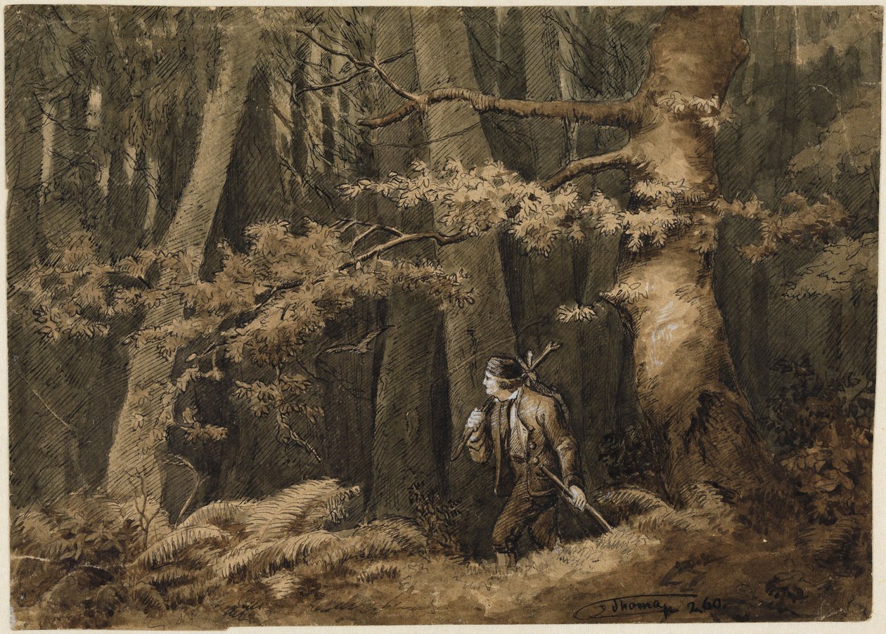 A vadász az erdőben alkotó: Hans Thoma