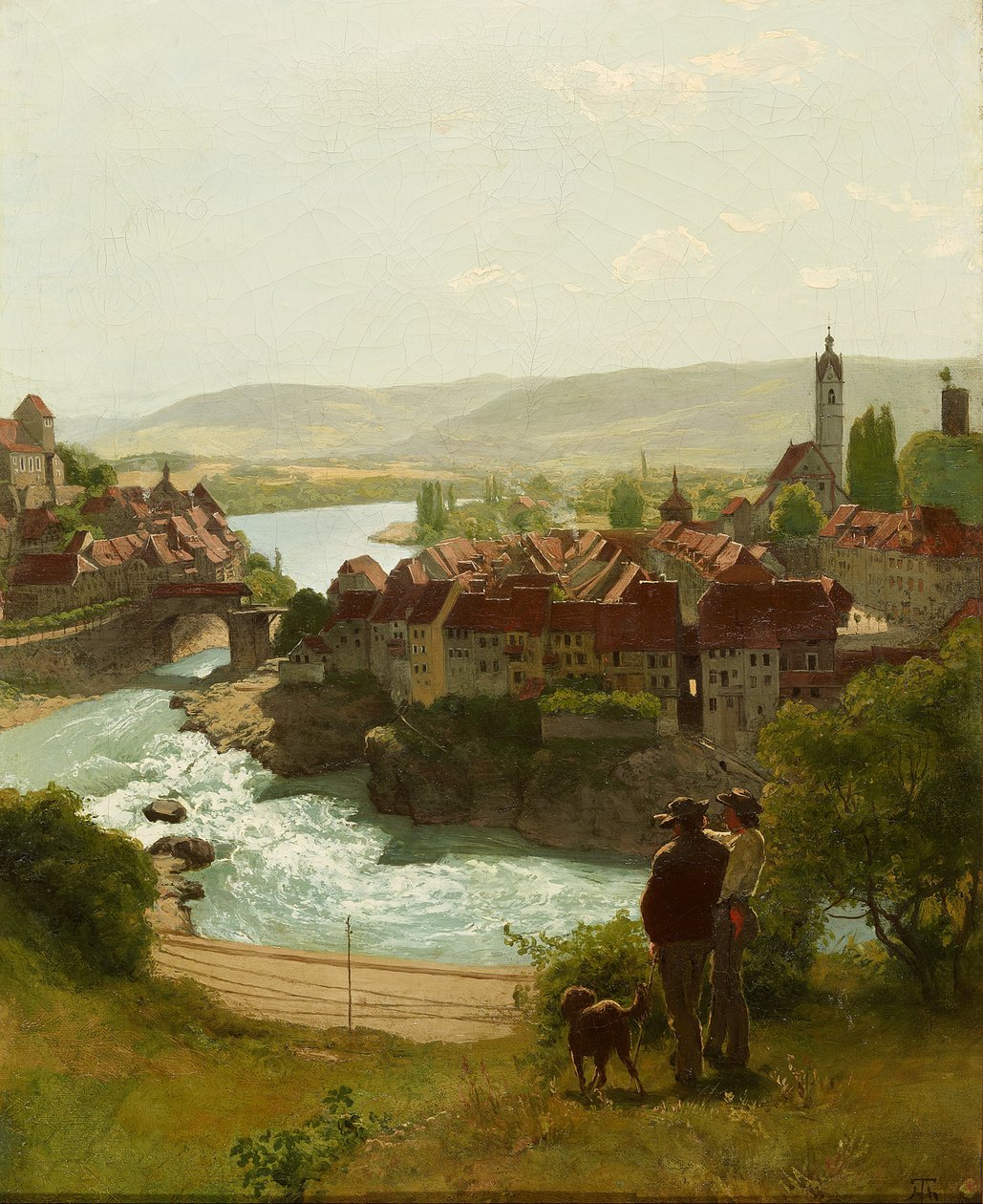 A Rajna Laufenburg közelében alkotó: Hans Thoma