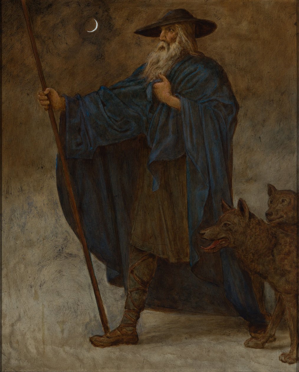 December (Wotan farkasokkal) alkotó: Hans Thoma