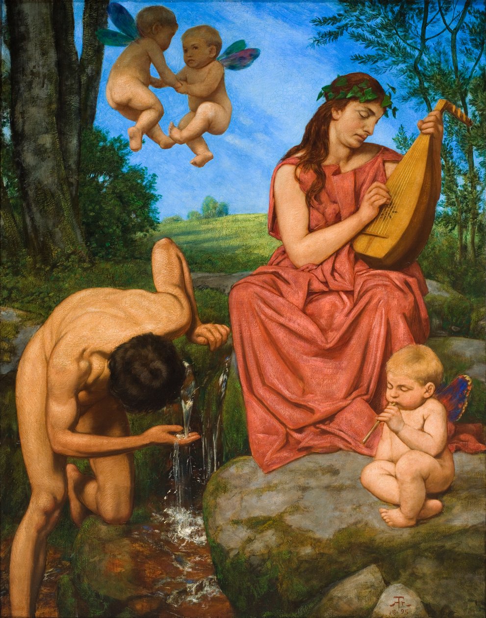 Die Quelle (a tavasz), 1895 alkotó: Hans Thoma