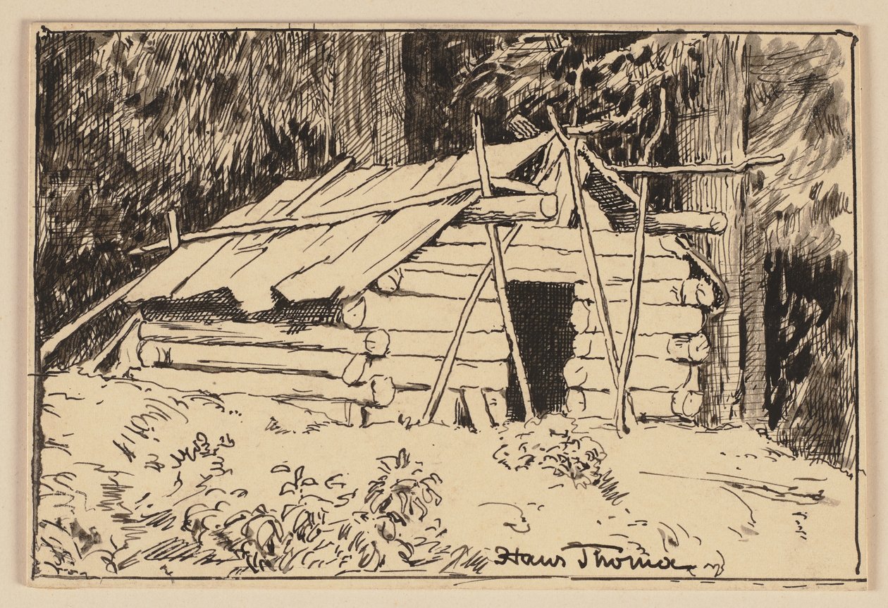 Rajz a bevezetőhöz: Kunyhó alkotó: Hans Thoma