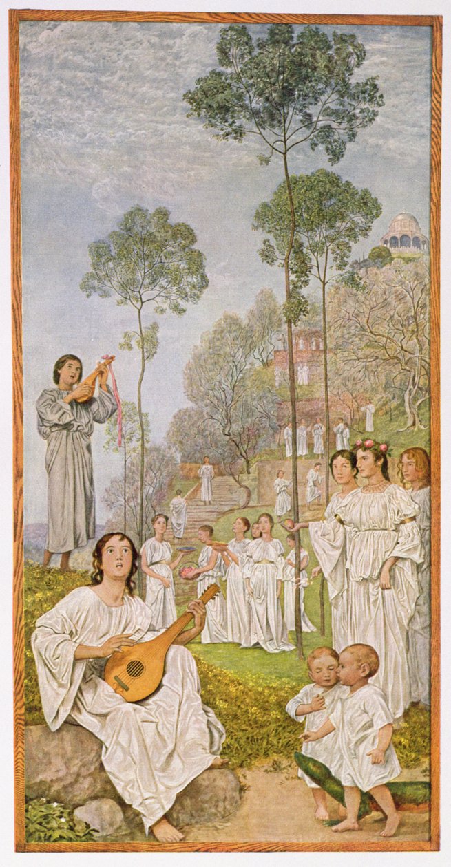 Mennyország, illusztráció a Lipcsében 1910 körül kiadott "Festkalender"-ből. alkotó: Hans Thoma