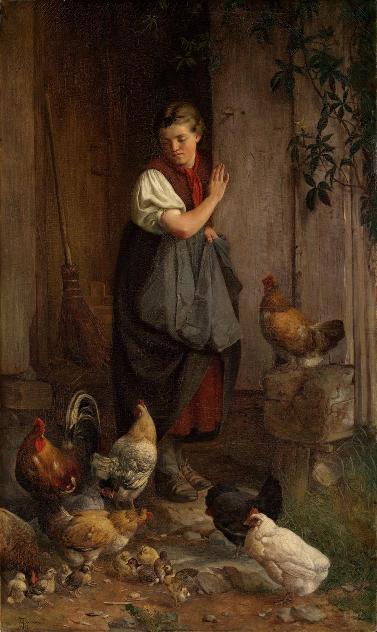 Tyúketetés alkotó: Hans Thoma