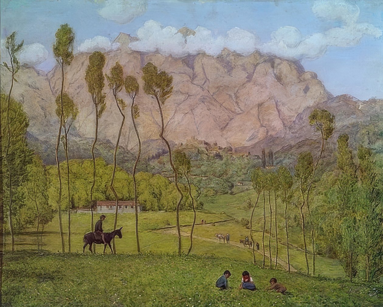 Táj Carrara közelében. 1910 körül alkotó: Hans Thoma