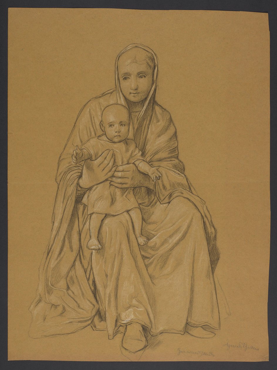 Mária Jézussal az ölében alkotó: Hans Thoma