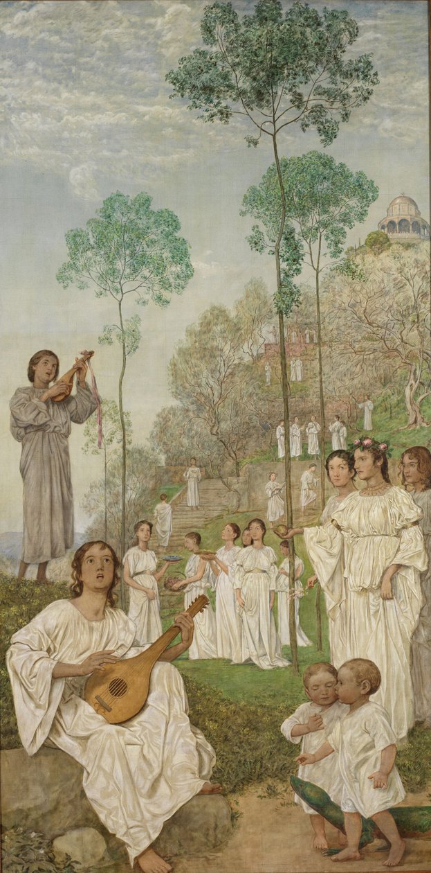 Húsvéti triptichon: A boldogok birodalma (A paradicsom) alkotó: Hans Thoma