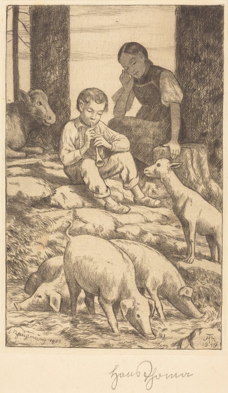 Pásztorjelenet alkotó: Hans Thoma
