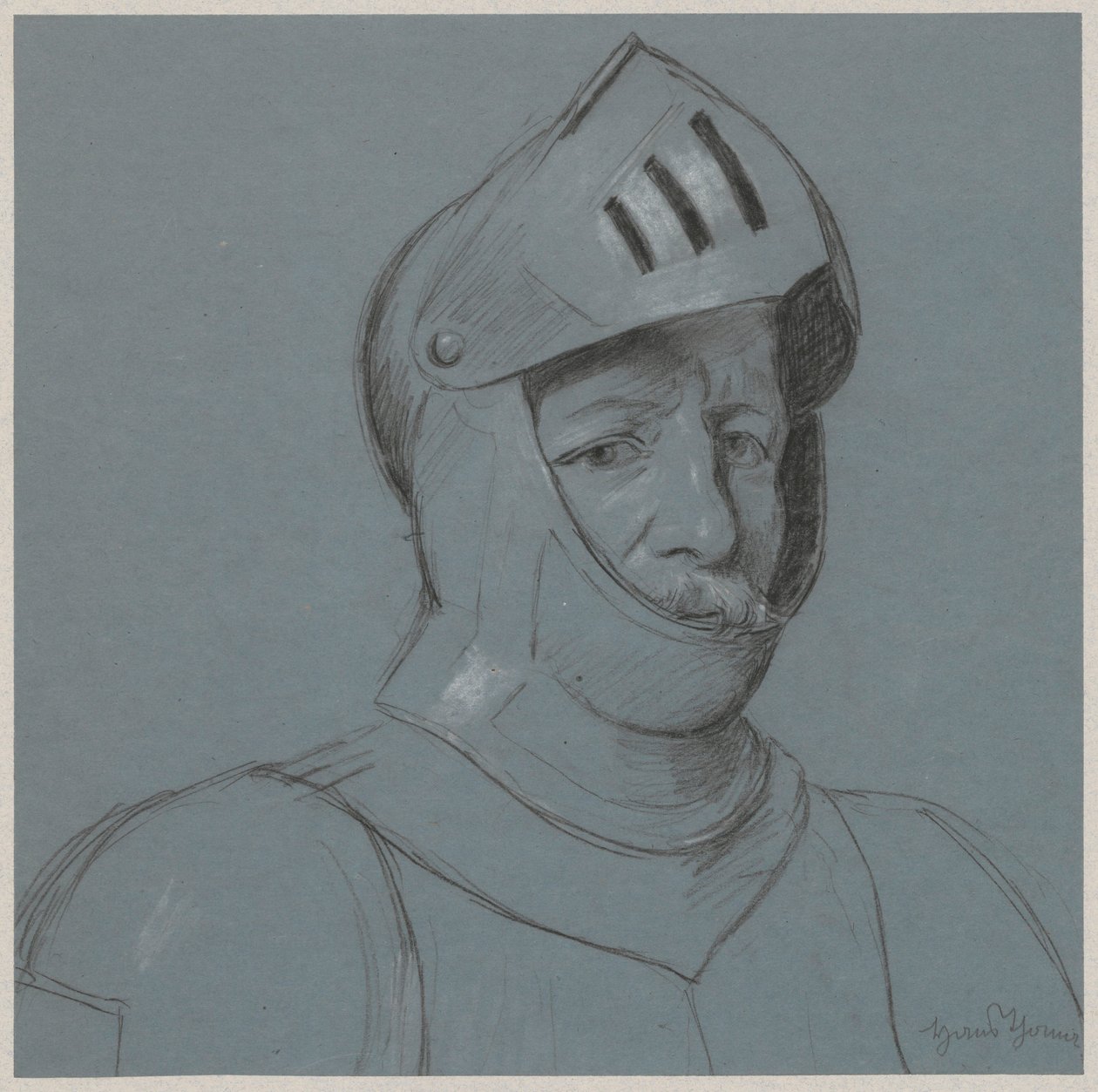 Páncélos lovag mellszobra alkotó: Hans Thoma