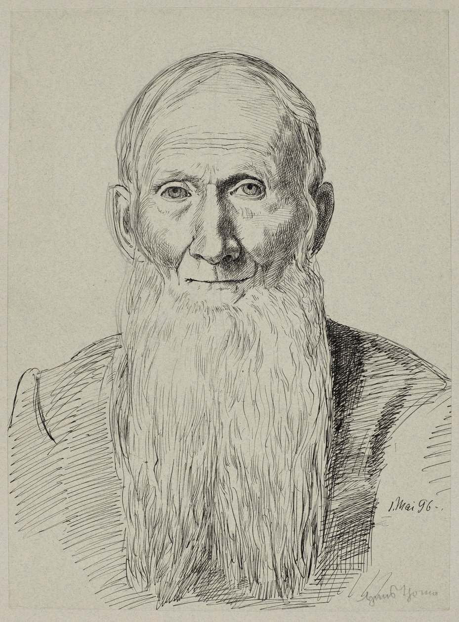 Hosszú szakállú öregember mellszobra alkotó: Hans Thoma