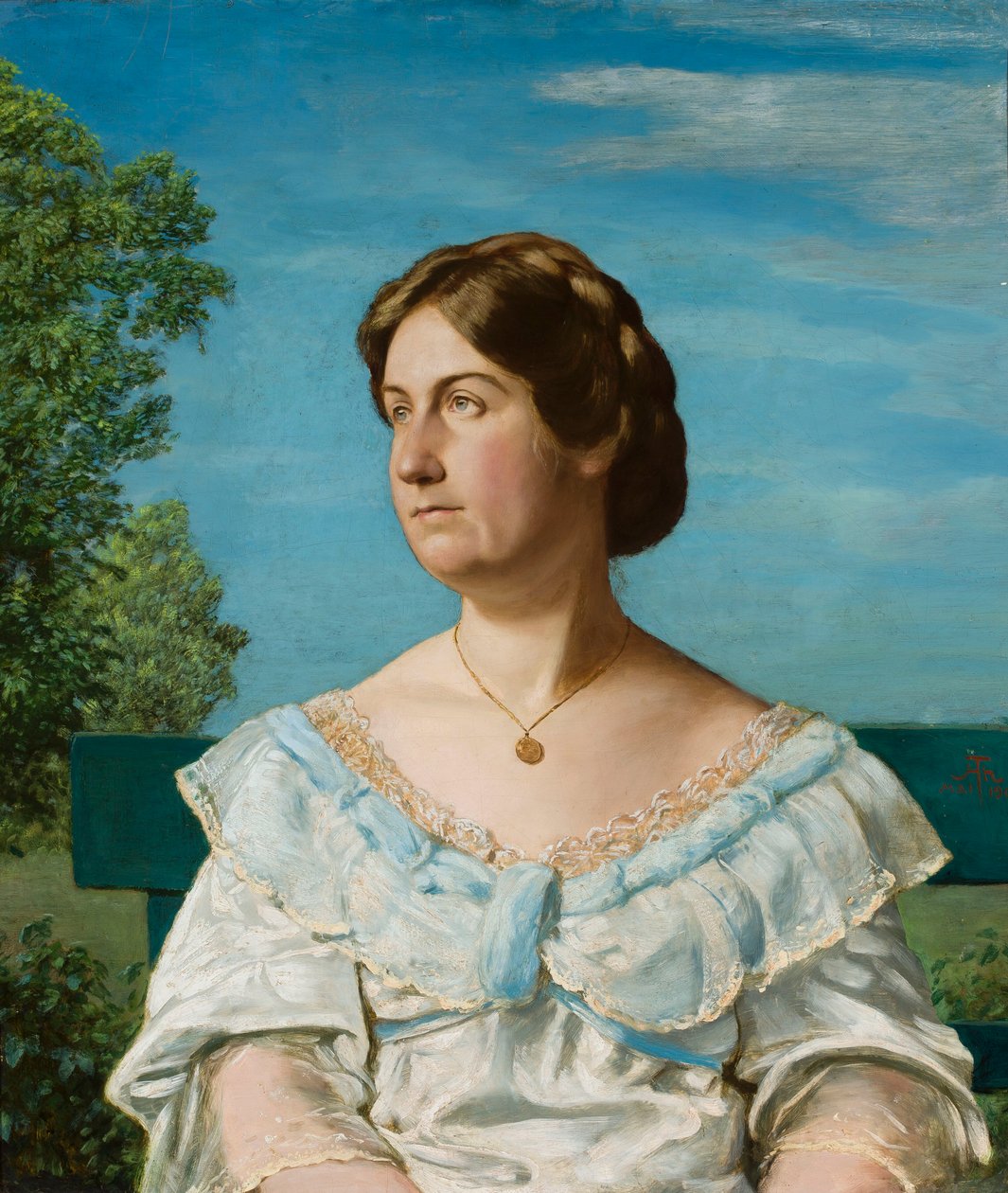 A művész mostohalányának portréja – Elli Blaue alkotó: Hans Thoma