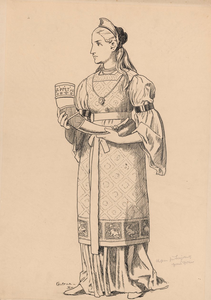 Jelmezterv Gudrun számára alkotó: Hans Thoma