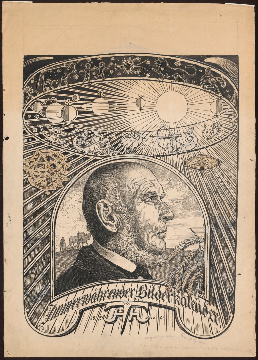 A „Képekben megjelenő örök naptár” borítójának terve alkotó: Hans Thoma