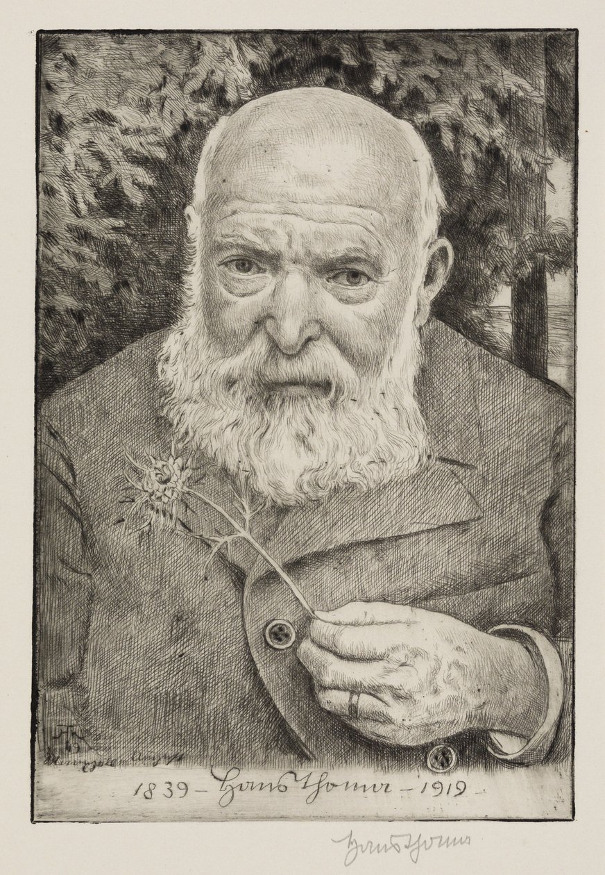 Önarckép VI virággal alkotó: Hans Thoma
