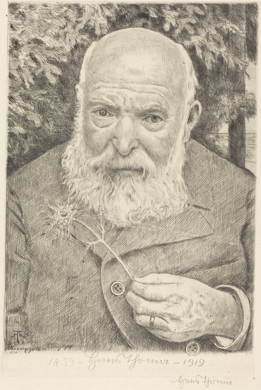 Önarckép VI virággal alkotó: Hans Thoma