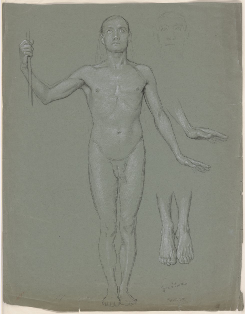 Álló férfi akt alkotó: Hans Thoma