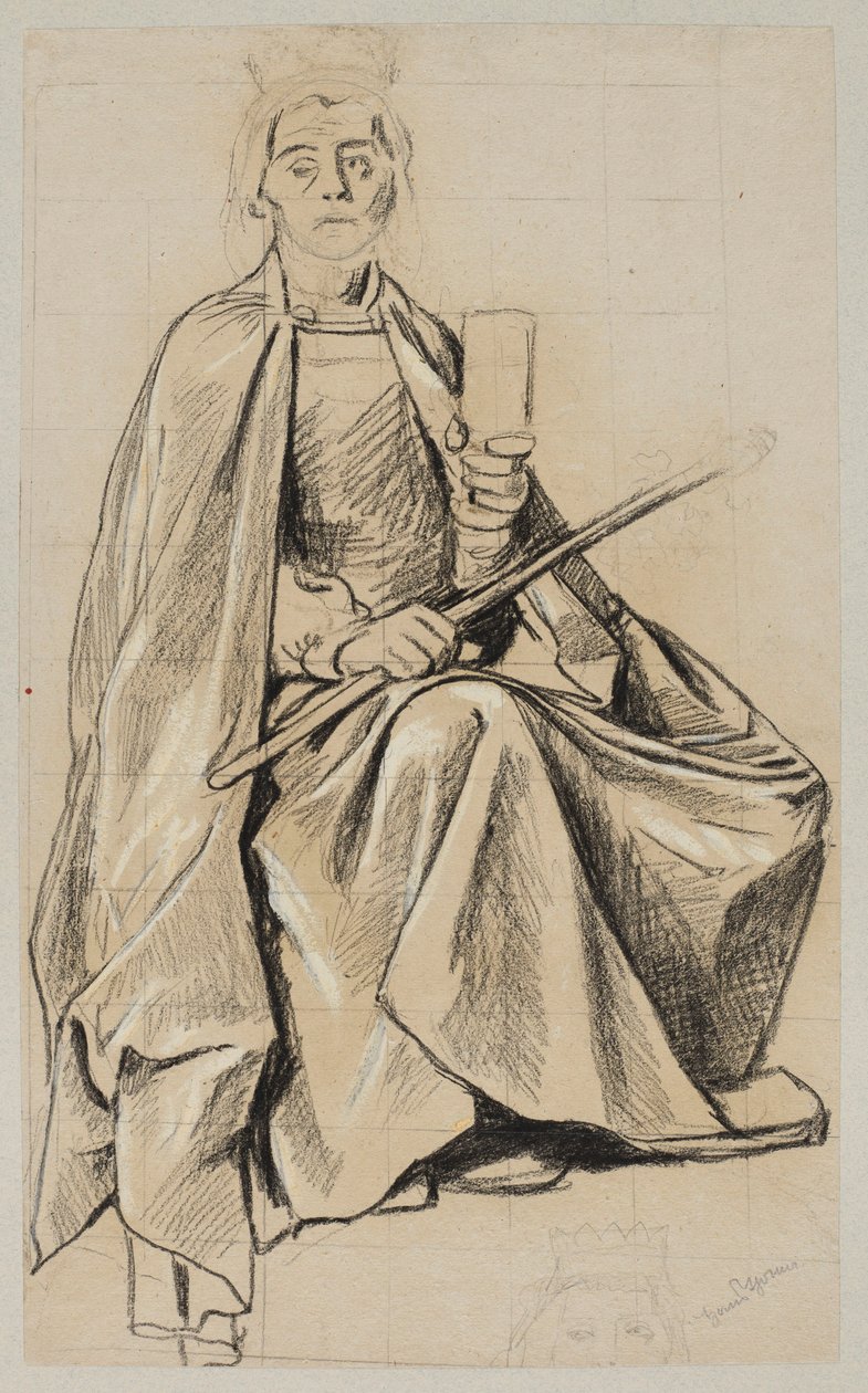 Tanulmány Gambrinus király alakjához alkotó: Hans Thoma