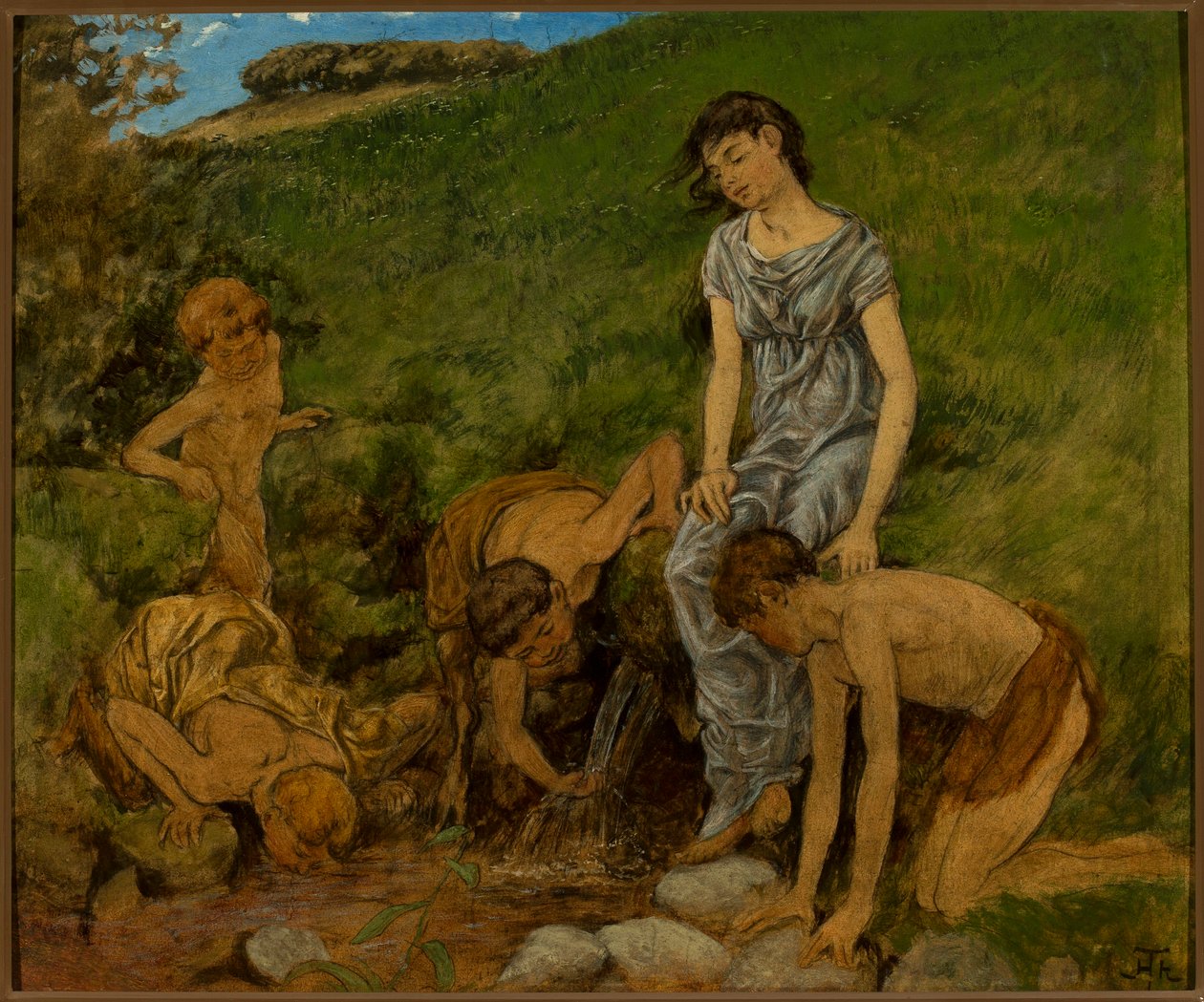 A forrásnál alkotó: Hans Thoma