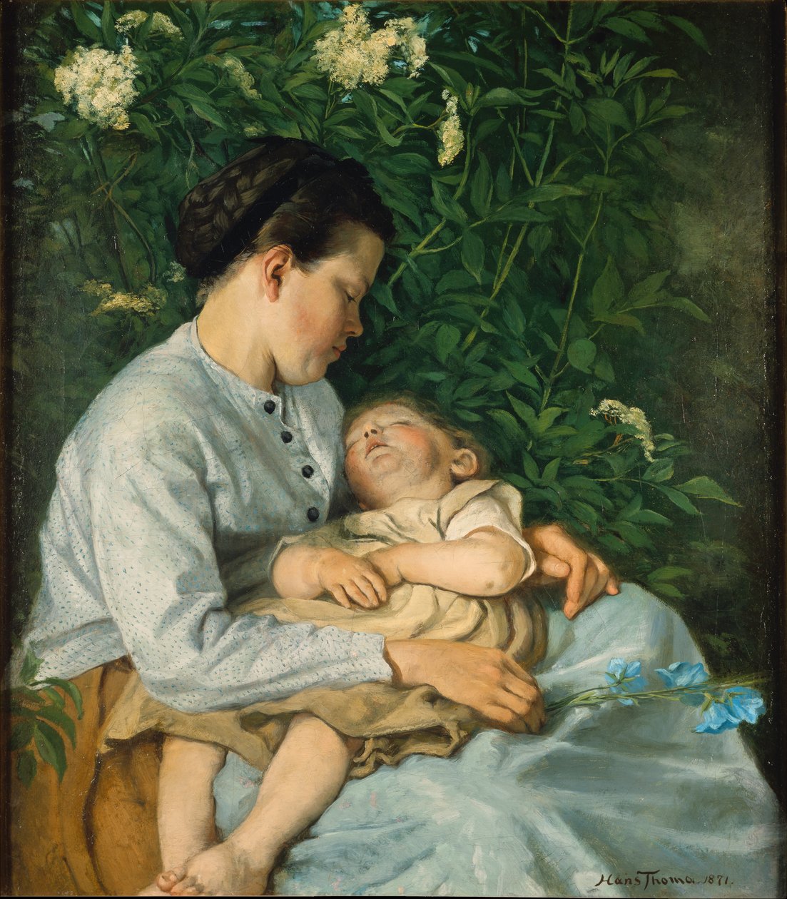A bodzabokor alatt alkotó: Hans Thoma