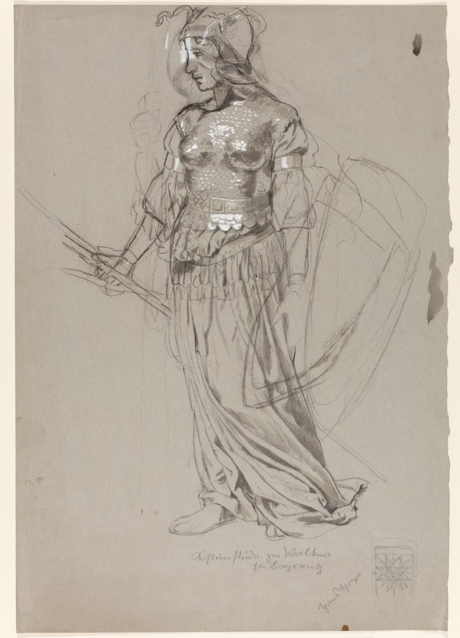 Valkűr (jelmezterv a bayreuthi előadáshoz) alkotó: Hans Thoma