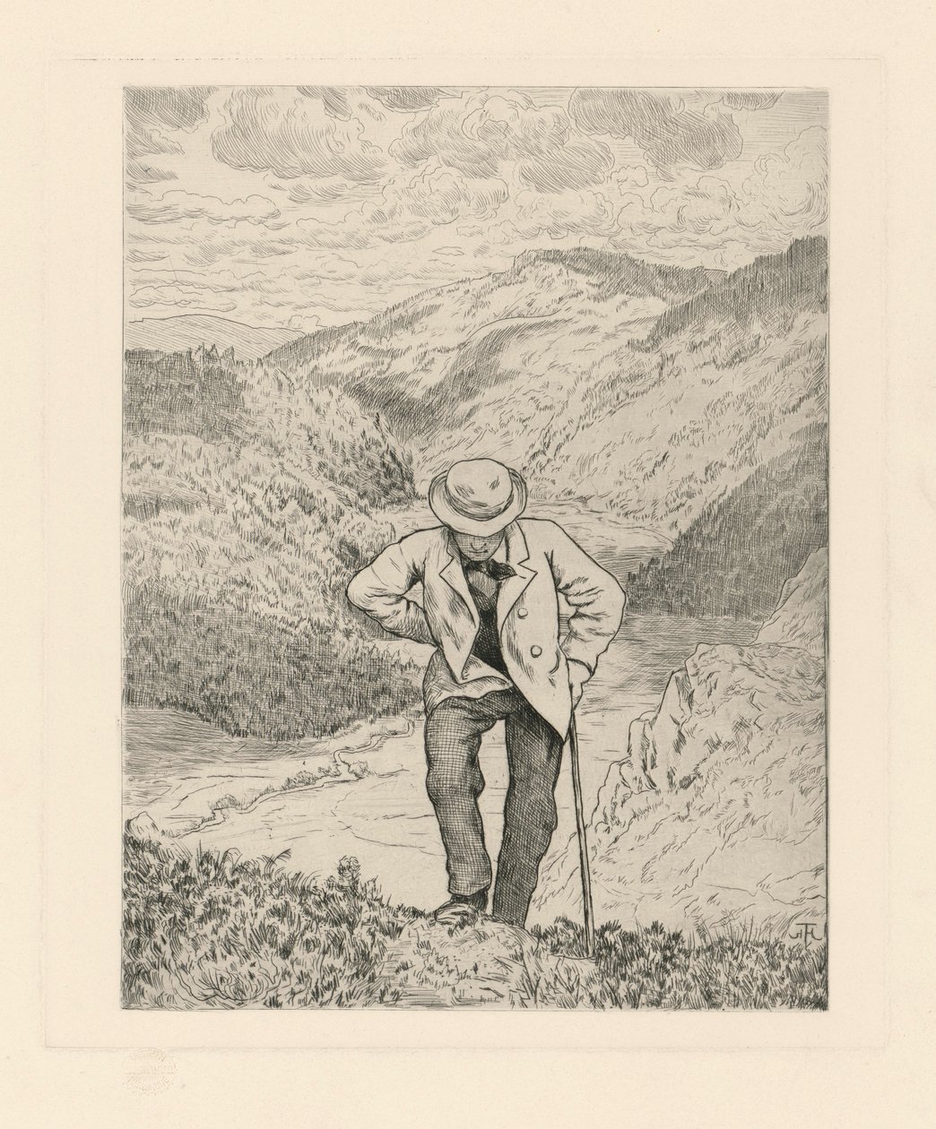 Hegyi túrázók alkotó: Hans Thoma
