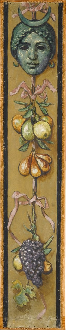 Wandfries aus dem Musiksaal des Hauses Pringsheim, München: Frauenkopf mit Mondschmuck alkotó: Hans Thoma