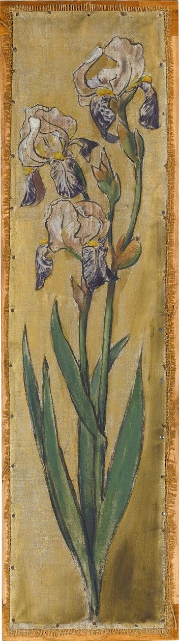 Wandfries aus dem Musiksaal des Hauses Pringsheim, München: Vase mit Schwertlilien alkotó: Hans Thoma