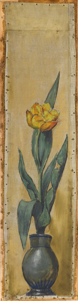 Wandfries aus dem Musiksaal des Hauses Pringsheim, München: Vase mit gelber Tulpe. Rechts von Inv.-Nr. 1927 alkotó: Hans Thoma