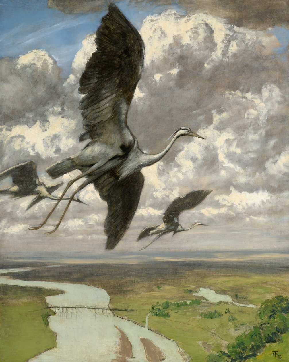 Csodálatos madarak, 1892 (olaj, karton) alkotó: Hans Thoma