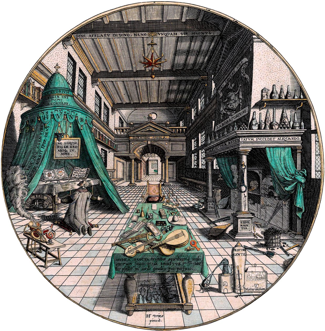 Alkimista laboratórium, 1595. alkotó: Hans Vredeman de Vries
